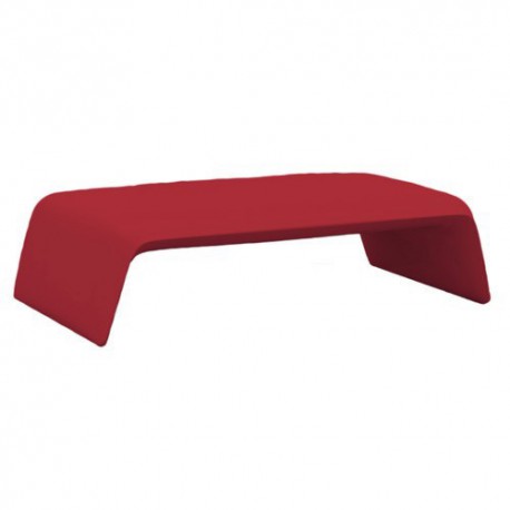 Mesa de centro de empuxo vermelho de golpe