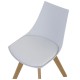 Lot de 2 Chaises Blanches et Piétement Chêne KosyForm