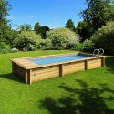 Piscine Urbaine Procopi en Bois 600 x 250 x H 133 Couverture Automatique avec Coffre et Filtration