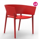 Conjunto de 4 sillas VONDOM diseño Africa red