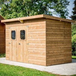 Abri de jardin en bois semi-habitable 20m² – madriers 60mm