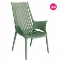 Conjunto de 4 Poltronas Vondom Ibiza Lounge Green Pickle