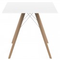 Eettafel Vondom Faz Wood Tray 80 White Square en Natural Oak Feet