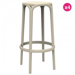 Set of 4 stools of Bar Brooklyn Vondom seat height 76 unbleached