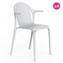 Juego de 4 sillones vondom brooklyn blancos