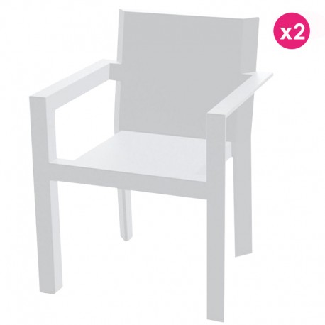 Lot de 2 Fauteuils Vondom Repas Frame blanc mat