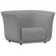 Fauteuil Vondom design Suave en tissu déperlant gris acier 1042