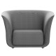 Fauteuil Vondom design Suave en tissu déperlant gris acier 1042