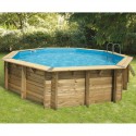 Piscina Madera Ubbink Océa 510 H120 Liner Azul