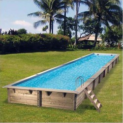 Piscine Bois Ubbink Linéa 500x800 H140cm Liner Gris