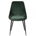 Lot de 4 Chaises Repas Velours Vert avec Piétement Métal Noir Kari KosyForm