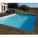 Pool Holz Sonnenwasser 550x300 H140cm Blau Liner Ubbink