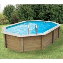 Piscine Bois Sunwater 490x300 H120cm Liner bleu Ubbink