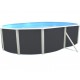 Piscina fuori terra TOI Mallorca ovale 550x366 con kit completo Antracite