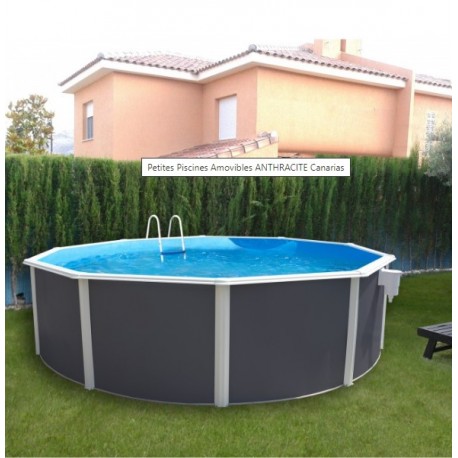 Piscina fuori terra TOI Canarias rotonda 460xH120 con kit completo Antracite