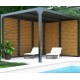 Pérgola bioclimática Habrita aluminio 2 caras ventosas imitación madera 10,80 m2