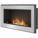 Caminetto a bioetanolo in acciaio inox SIMPLEfire Frame 900 con 1 lastra di vetro