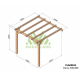 Lean-to pergola in raw wood Palma 3x3m 9m2