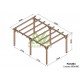 Pergola autoportante in legno Linares 6x4m 24m2