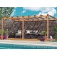 Aangebouwde pergola in ruw hout Palma 5x3m 15m2