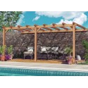 Palma 5x4m 20m2 Aangebouwde Pergola van Ruw Hout