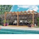 Aangebouwde pergola in ruw hout Palma 5x3m 15m2