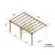 Pérgola adosada de madera cruda Palma 6x4m 24m2