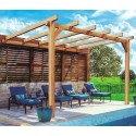 Andorra Pergola Appoggiata In Legno Grezzo 3x3m 9m2