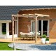 Raw wood wall-mounted pergola Cadiz 6x3m 18m2