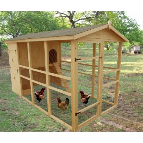 Gallinero de Jardín de Madera Grande 8-12 Gallinas Habrita 6.10m2 Bi-Body