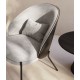 Lichtgrijze chenille fauteuil met zwarte metalen poten Amy VeryForma