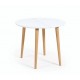 Extendable Round Table 90 to 170x90 White and Quio VeryForma Beech Wood