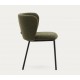 Set van 2 groene en zwarte metalen badstof stoelen Elia VeryForma