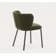 Set van 2 groene en zwarte metalen badstof stoelen Elia VeryForma