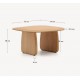 VeryForma Pita Natural Finish Oak Wood Coffee Table