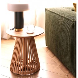 Natural teak wood side table Jet 50 cm VeryForma