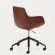 Tisia VeryForma brown synthetic leather and aluminium office chair with matt black finish