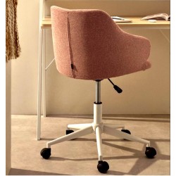 Pink office chair and matt white steel legs Nara VeryForma