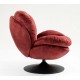 VeryForma Burgundy Red Velvet Top Swivel Chair