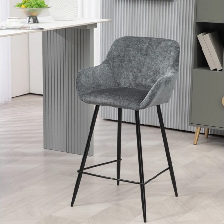 Set van 2 Ibis Chairs Werkblad grijs chenille stof VeryForma