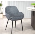 Conjunto de 2 sillas de comedor Ibis gris Tela chenilla patas metálicas VeryForma