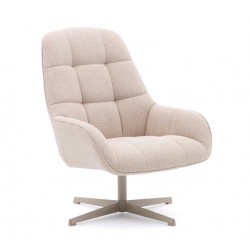 Aspe draaifauteuil beige stof en metaal VeryForma