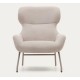 Lina armchair in beige chenille fabric and VeryForma steel