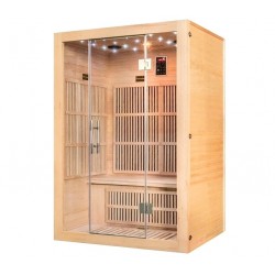 Infrared Twin Panoramic 2-Seater Sauna in VerySpas Spruce